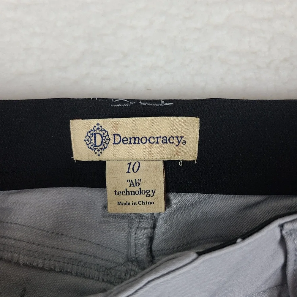 Democracy Jeans Womens 10 Gray Wash Ab Technology Freedom Ankle Skinny Denim NEW
